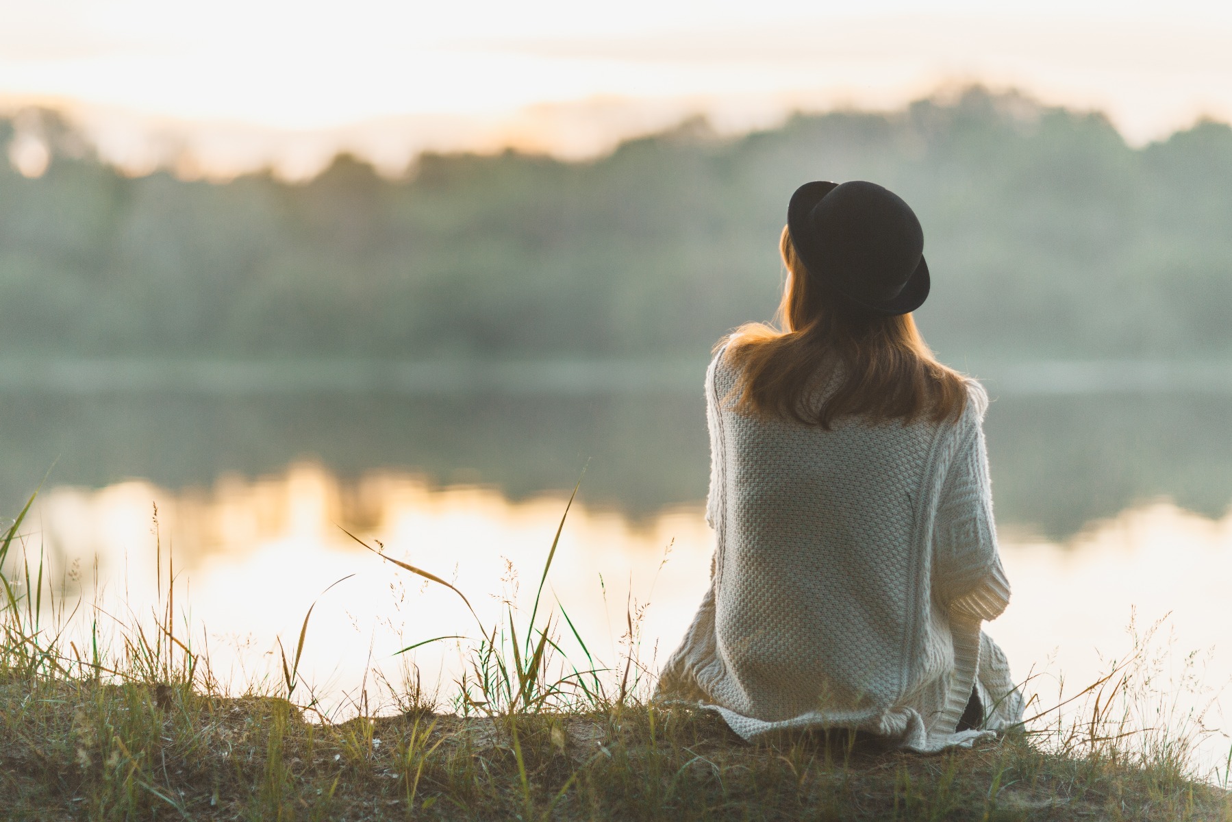 Girl by river