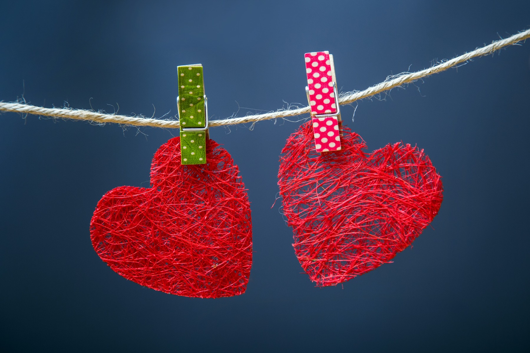 Hearts on string
