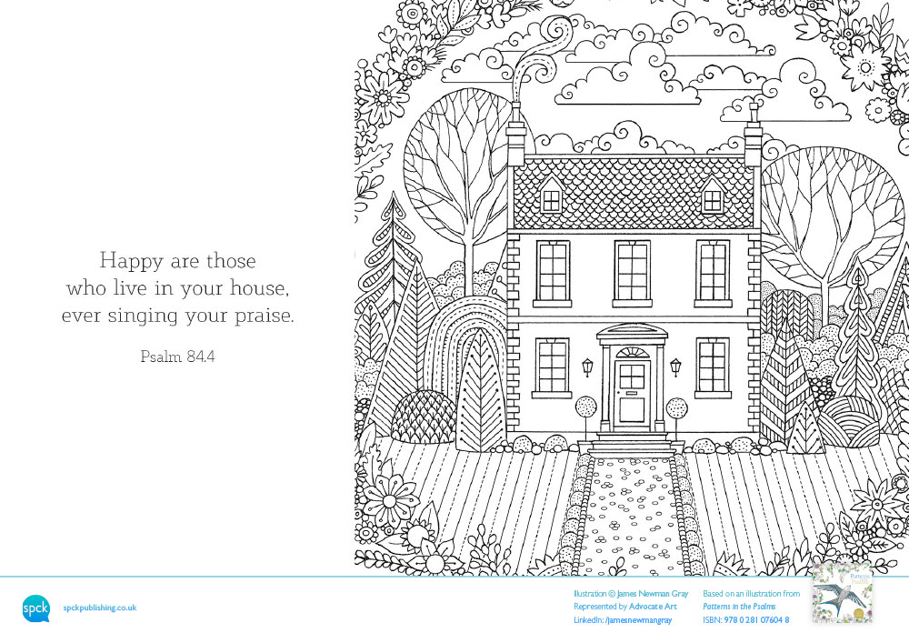 Patterns in the Psalms colouring sheet
