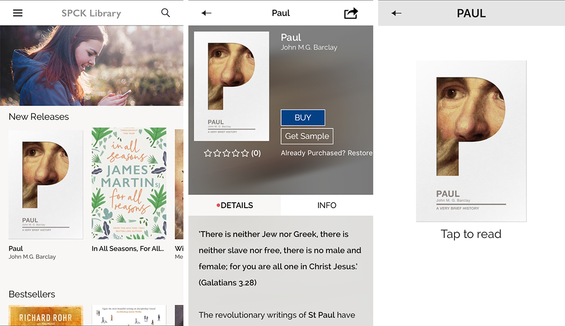 Three Screenshots of SPCK Library App Three Screenshots of SPCK Library App
